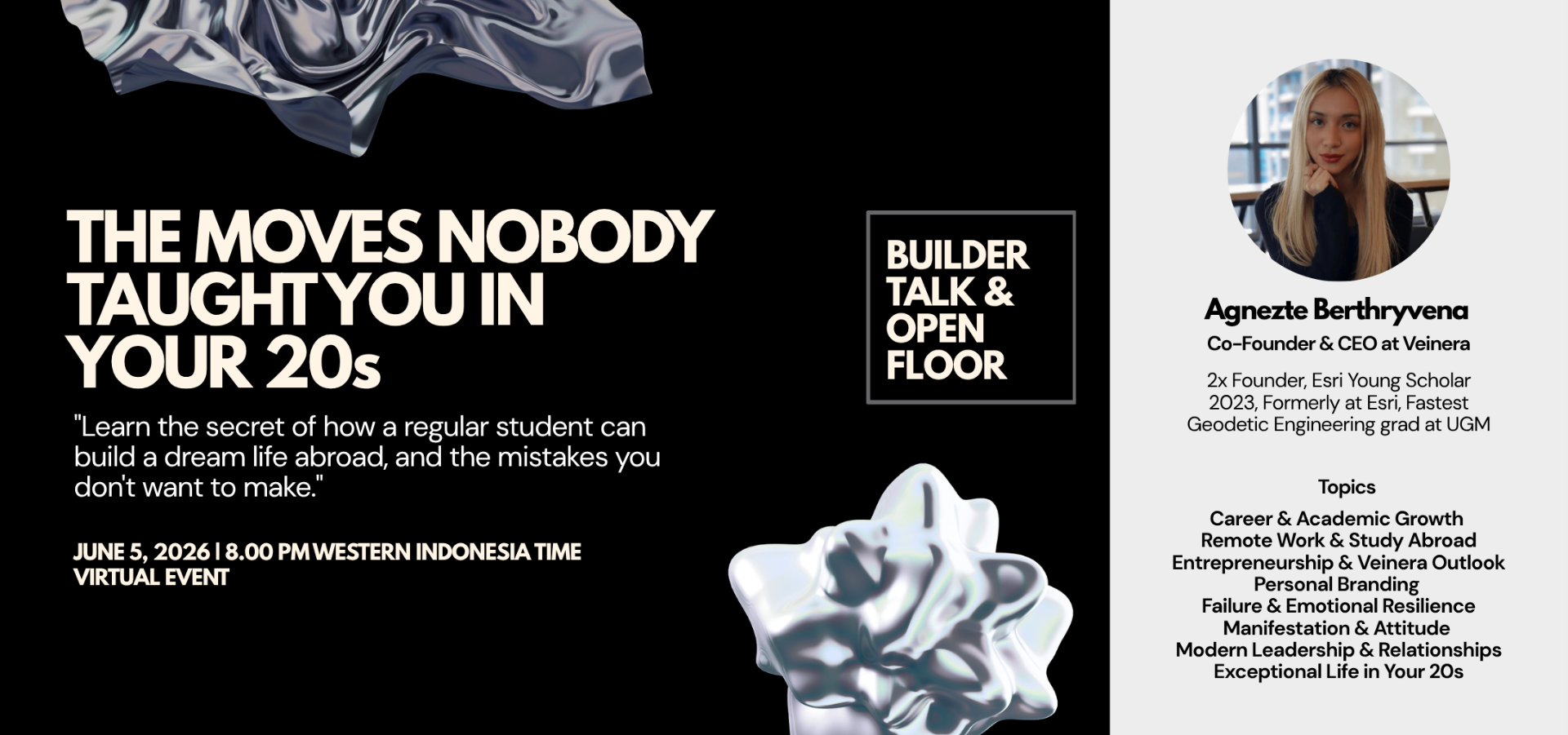 The Moves Nobody Taught You in Your 20s, event poster